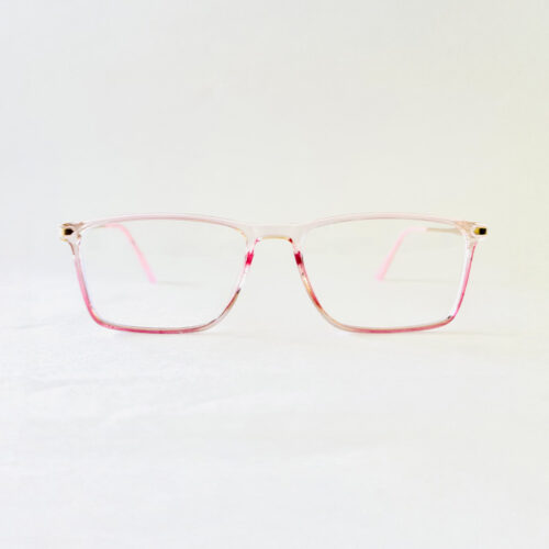 Pink Rectangle Rimmed Eyeglasses for Men and Women