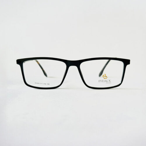 Black Rectangle Rimmed Eyeglasses for Men and Women