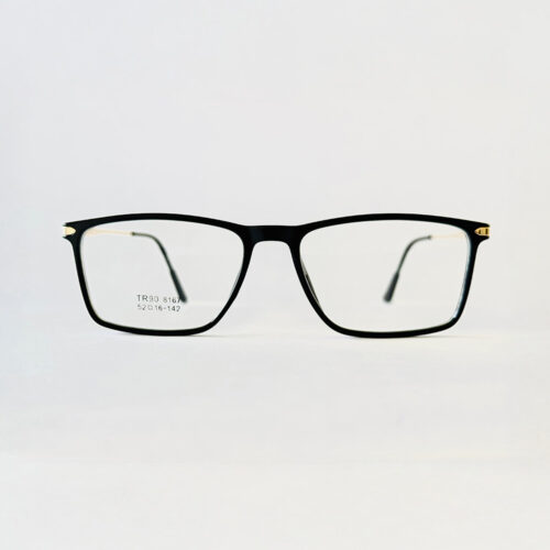 Black Rectangle Rimmed Eyeglasses for Men and Women